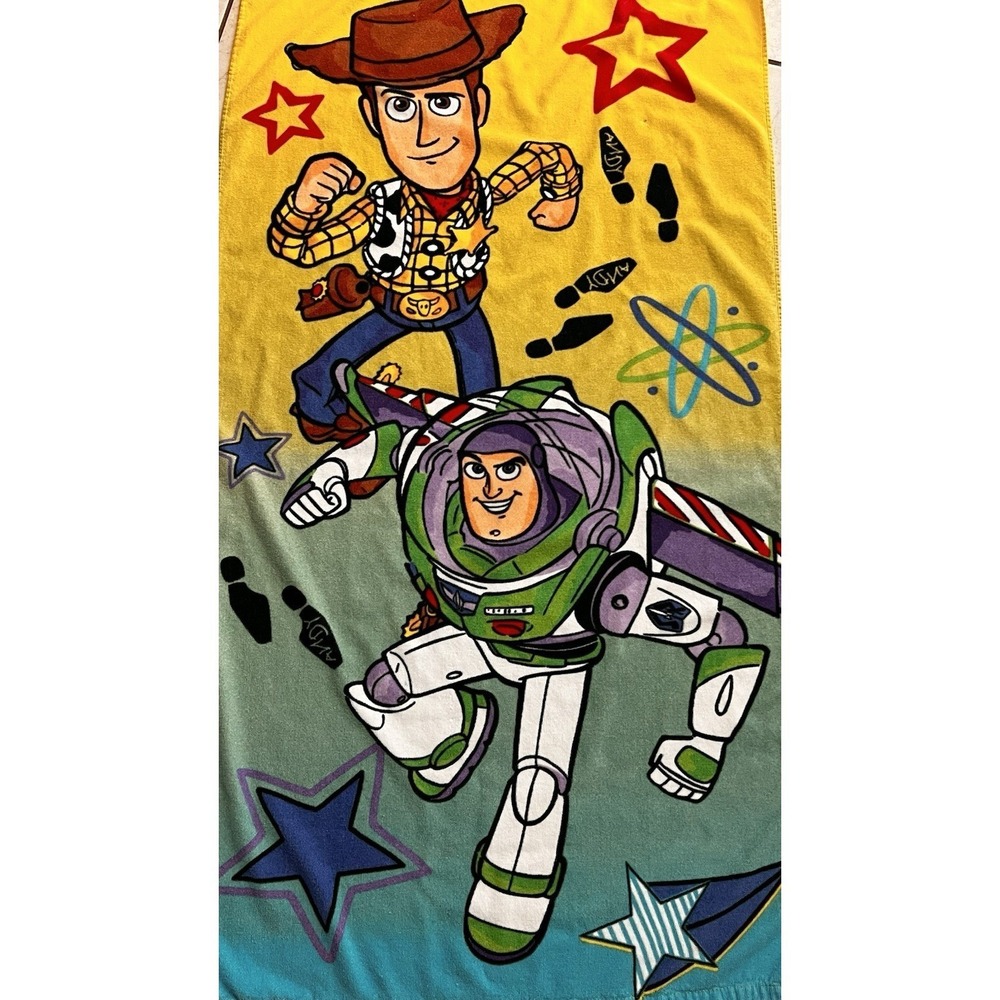 Disney Toy Story Woody Buzz Lightyear Beach Bath Towel‎ Kids 29x59 Pixar